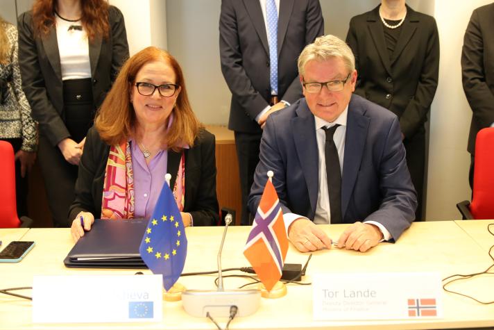 On 6 December, the agreement was initialled by Mariana Hristcheva (Head of Unit in the Directorate-General for Taxation and Customs Union) for the EU and Tor Lande (Deputy Director-General Ministry of Finance) for Norway. The initialling marked the end of the negotiation process which was launched in June 2022.