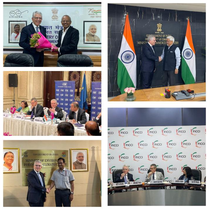 Picture collage of Gerassimos Thomas during his visit to India.
